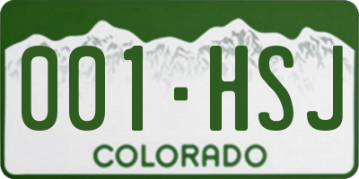 CO license plate 001HSJ