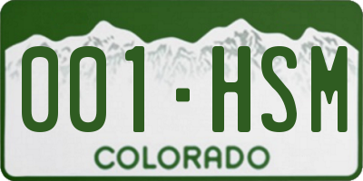 CO license plate 001HSM