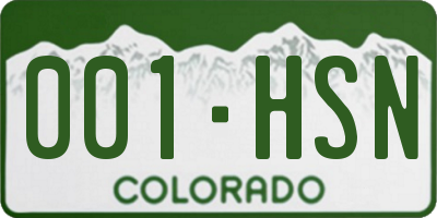 CO license plate 001HSN
