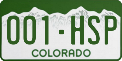 CO license plate 001HSP