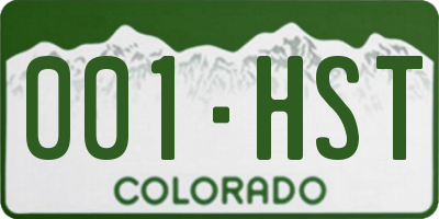 CO license plate 001HST