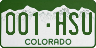 CO license plate 001HSU