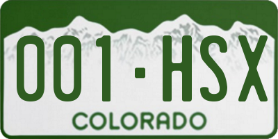 CO license plate 001HSX