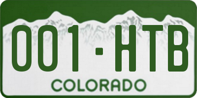 CO license plate 001HTB