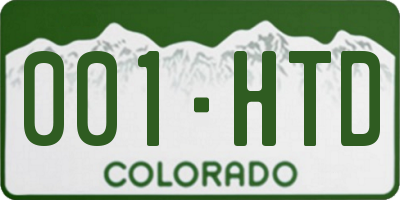 CO license plate 001HTD