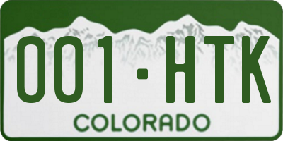 CO license plate 001HTK