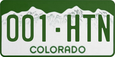 CO license plate 001HTN