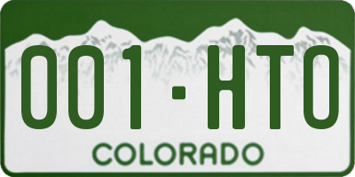 CO license plate 001HTO