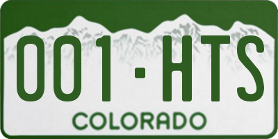 CO license plate 001HTS