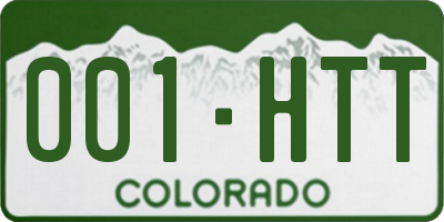 CO license plate 001HTT