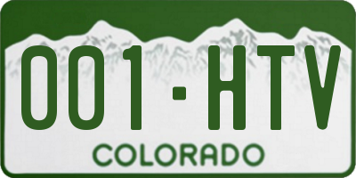 CO license plate 001HTV