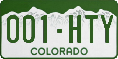 CO license plate 001HTY