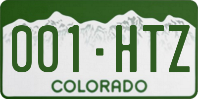 CO license plate 001HTZ