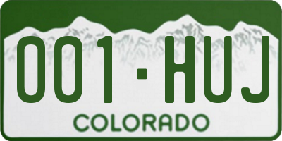 CO license plate 001HUJ