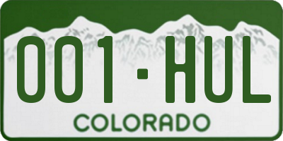 CO license plate 001HUL