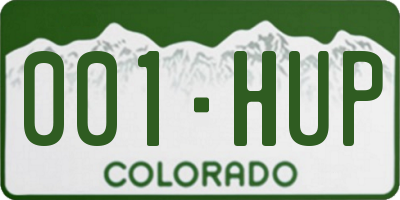 CO license plate 001HUP