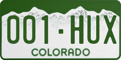 CO license plate 001HUX