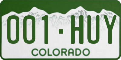 CO license plate 001HUY