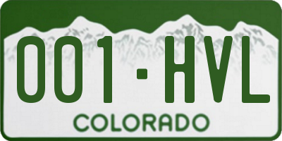 CO license plate 001HVL