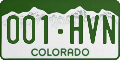 CO license plate 001HVN