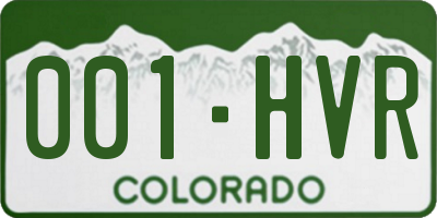 CO license plate 001HVR