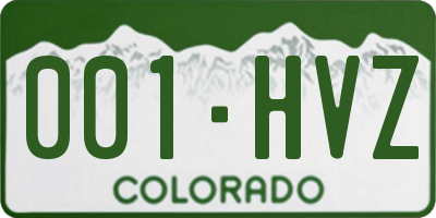 CO license plate 001HVZ