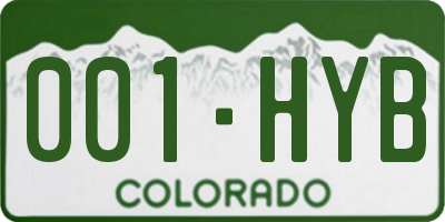 CO license plate 001HYB