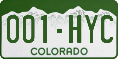 CO license plate 001HYC