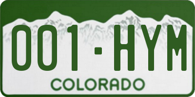 CO license plate 001HYM