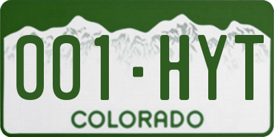 CO license plate 001HYT