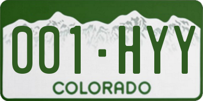 CO license plate 001HYY