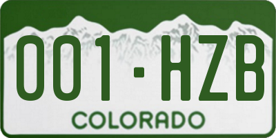 CO license plate 001HZB