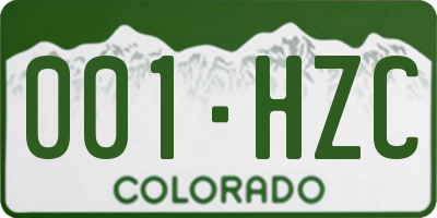 CO license plate 001HZC