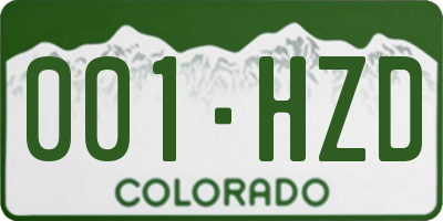 CO license plate 001HZD