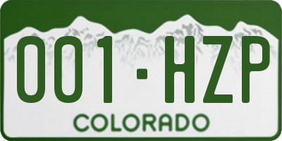 CO license plate 001HZP
