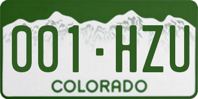 CO license plate 001HZU