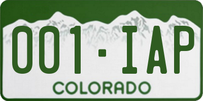 CO license plate 001IAP