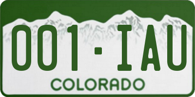 CO license plate 001IAU