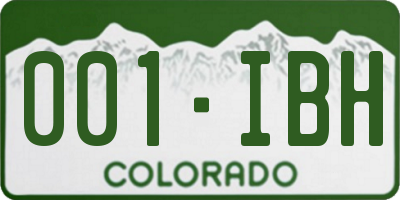 CO license plate 001IBH