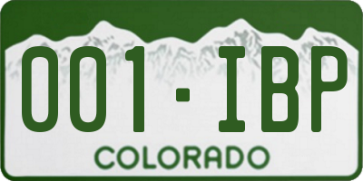 CO license plate 001IBP
