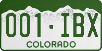 CO license plate 001IBX