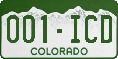 CO license plate 001ICD