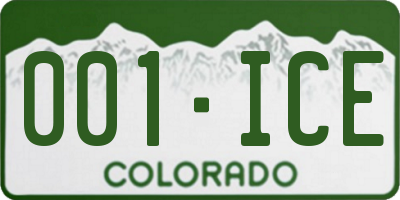 CO license plate 001ICE