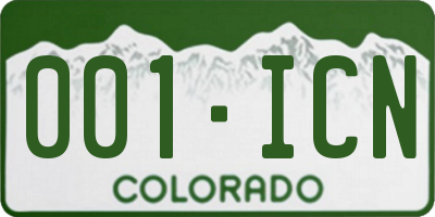 CO license plate 001ICN