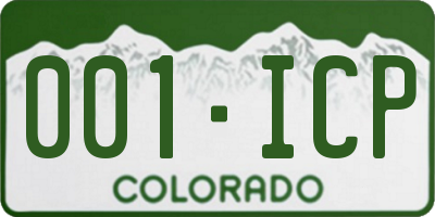 CO license plate 001ICP