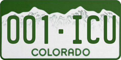 CO license plate 001ICU