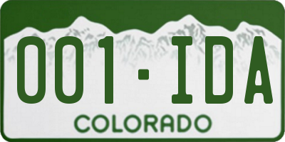 CO license plate 001IDA