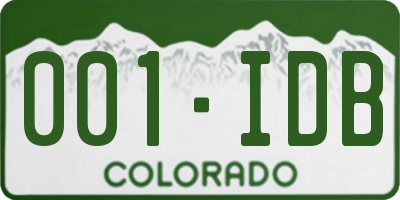 CO license plate 001IDB