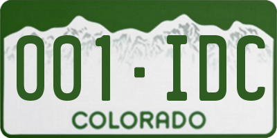 CO license plate 001IDC