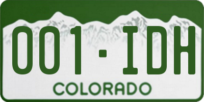 CO license plate 001IDH